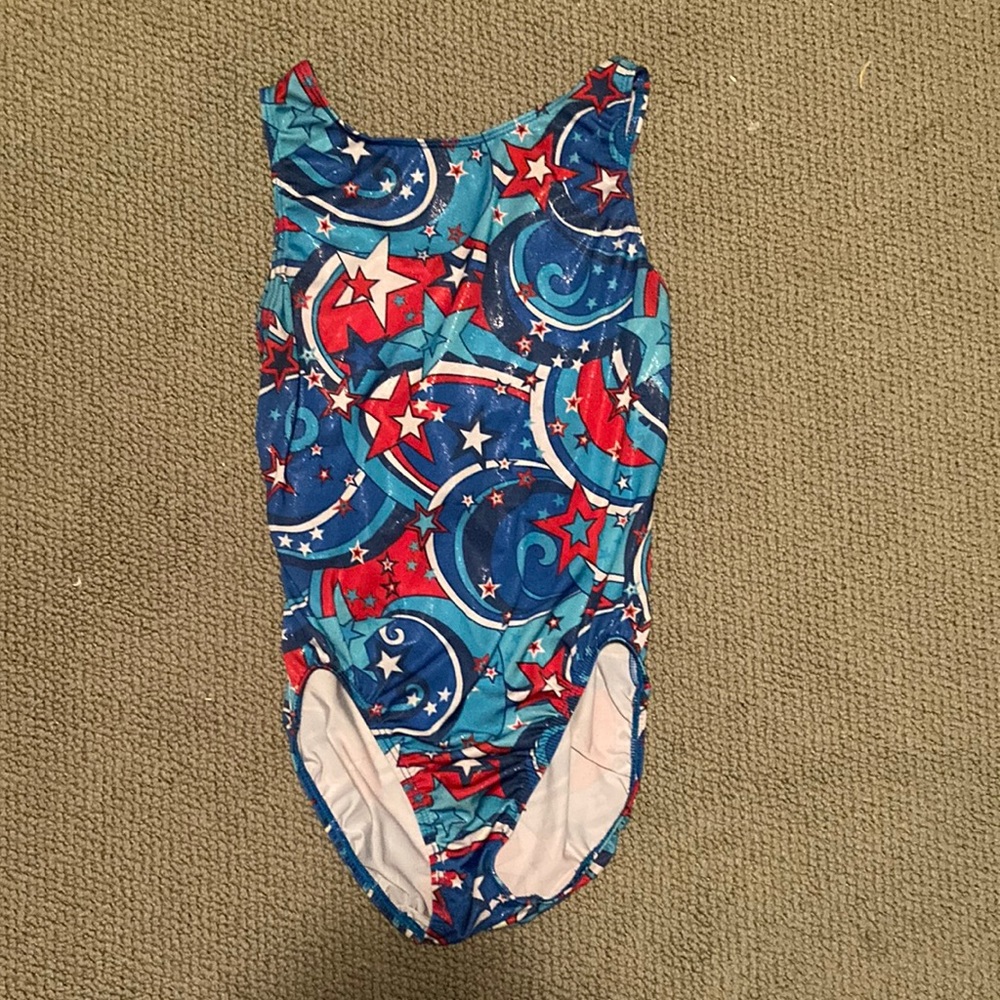 Red, white, blue Star GK leotard